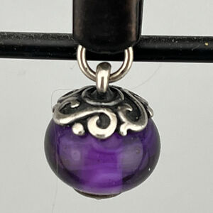 James Avery RETIRED HTF gentle Wave Purple Glass Finial